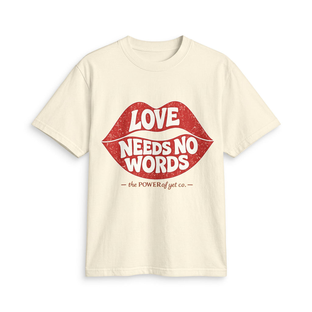 Love Needs No Words T-Shirt — Retro Lip Graphic Tee