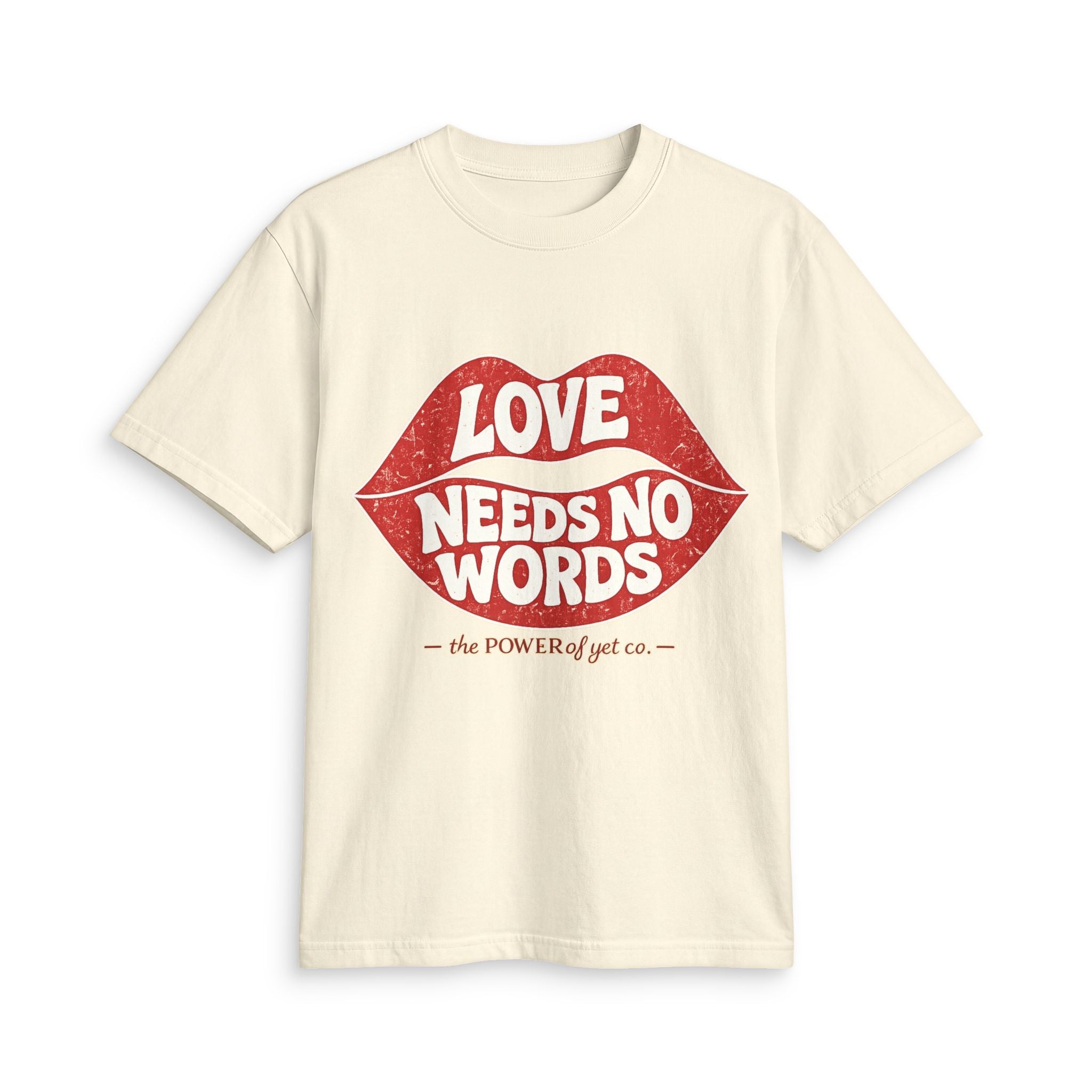 Love Needs No Words T-Shirt — Retro Lip Graphic Tee