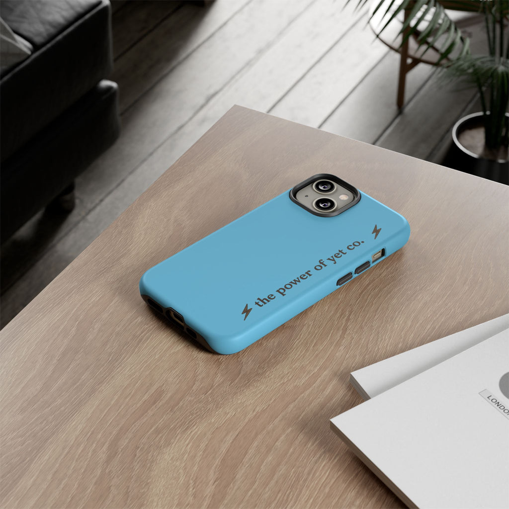 Phone Case — Blue "the power of yet co." Slim Protective Cover