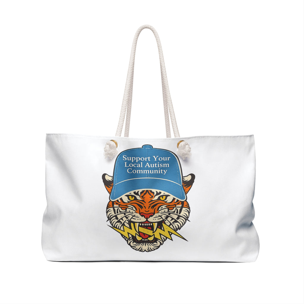 Support Your Local Autism Community Weekender Bag — Tiger Graphic Tote