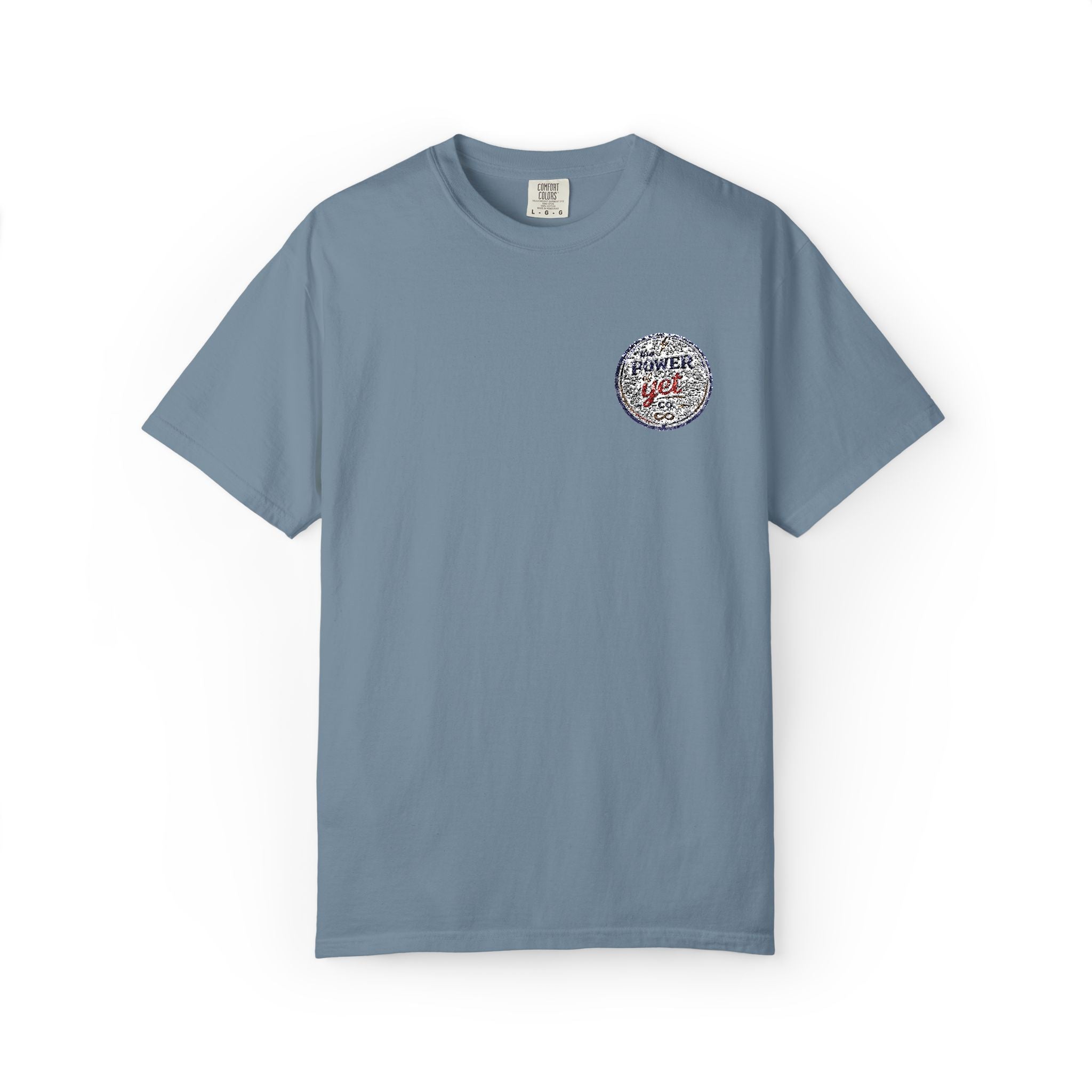 Vintage Travel Patch T-Shirt — 'I  NY' Retro Chest Logo