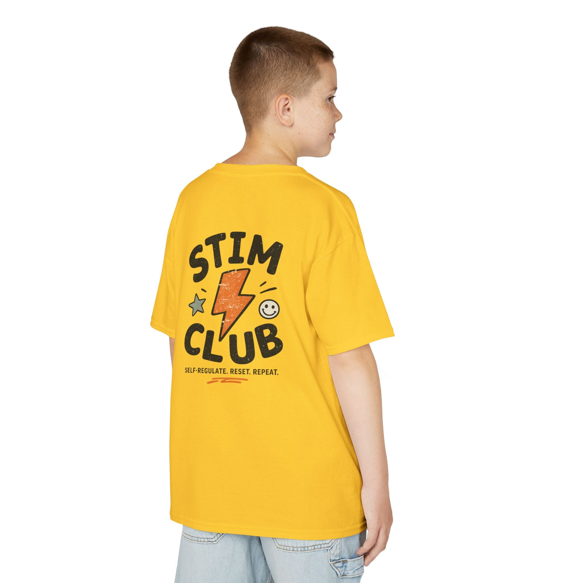 Stim Club Kids Tee — "Stim Club" Lightning Design Kids T-Shirt