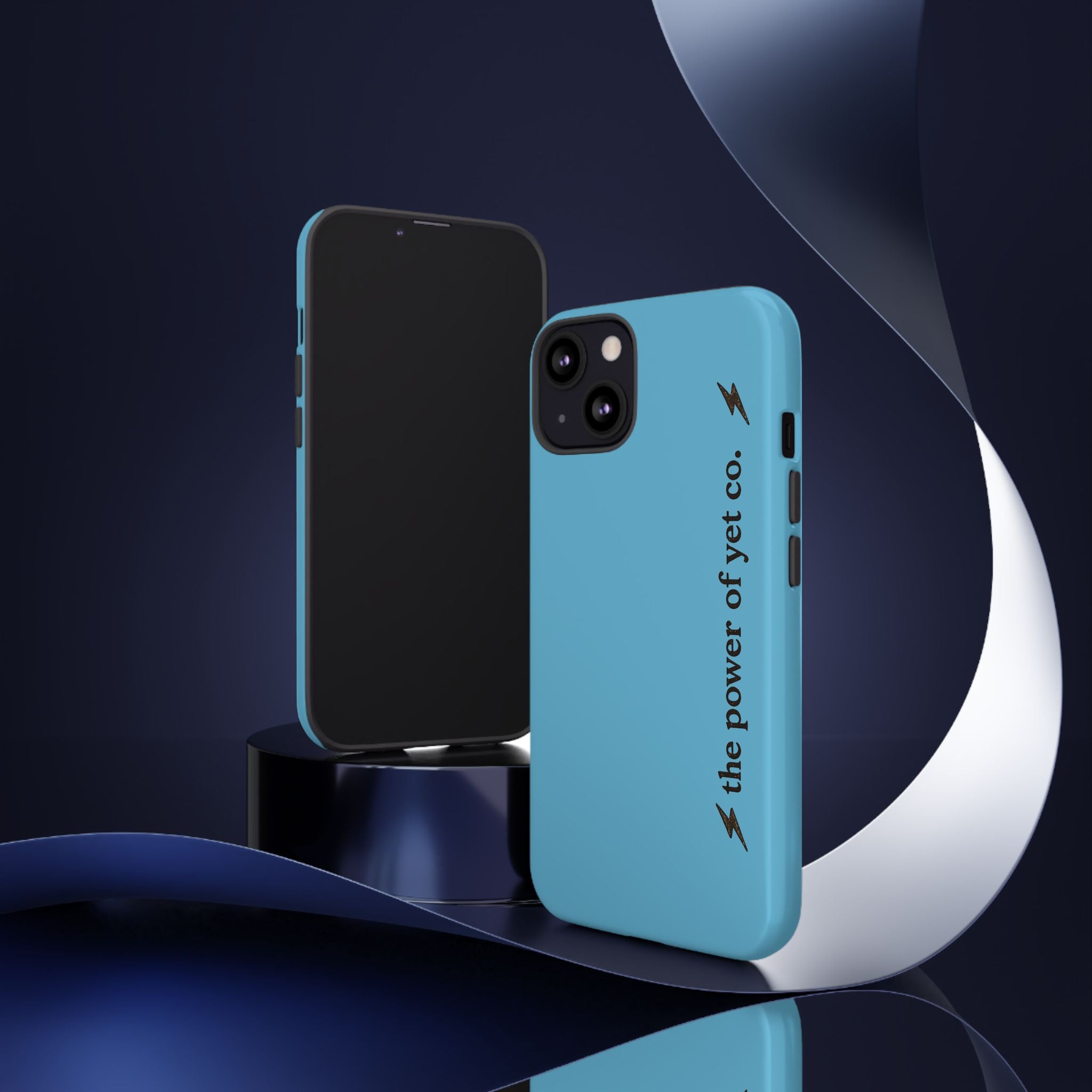 Phone Case — Blue "the power of yet co." Slim Protective Cover