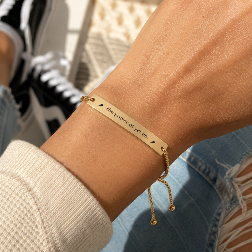 Engravable Adjustable Bar Bracelet — Personalized Nameplate Bracelet