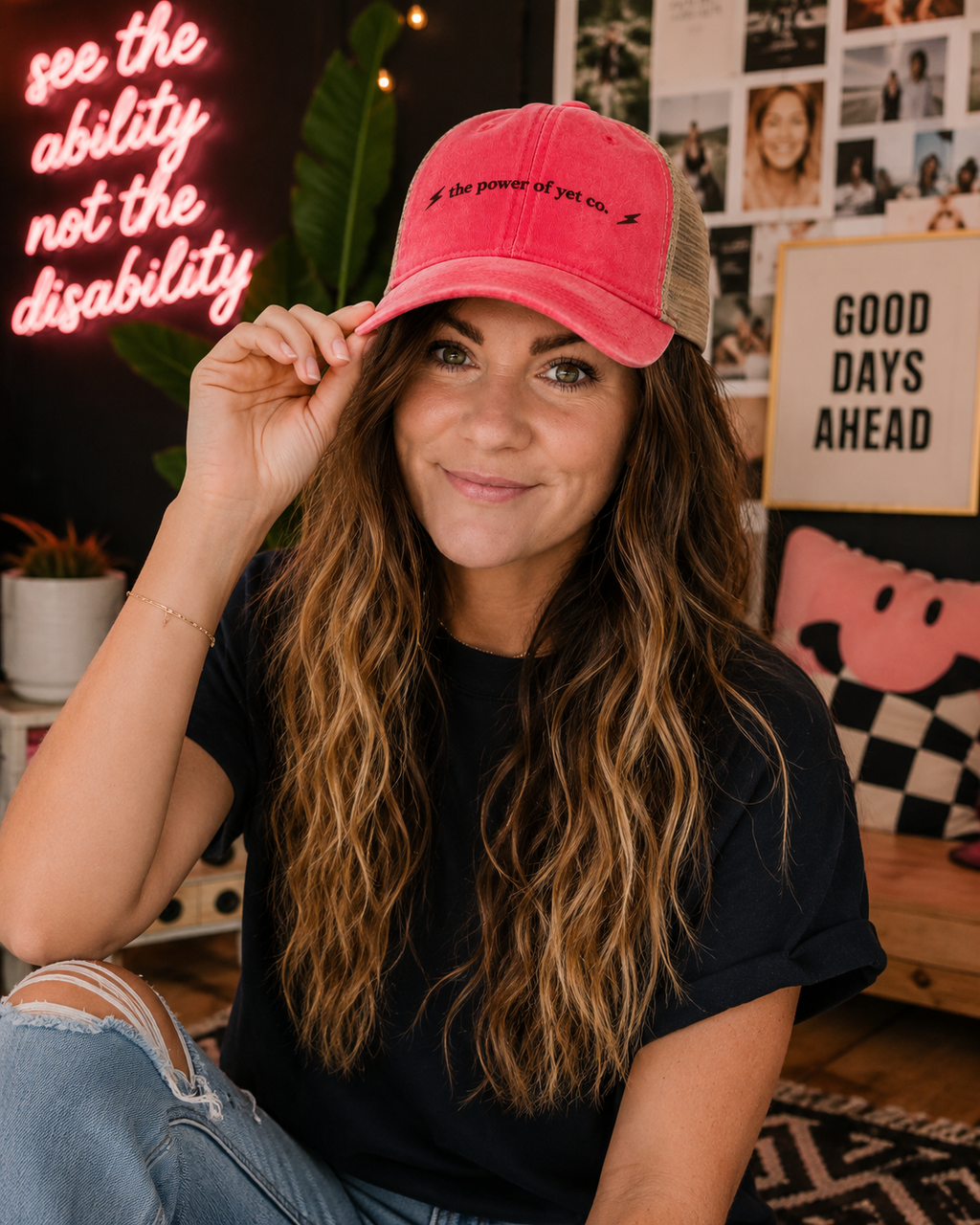 Women's Washed Mesh-Back Cap