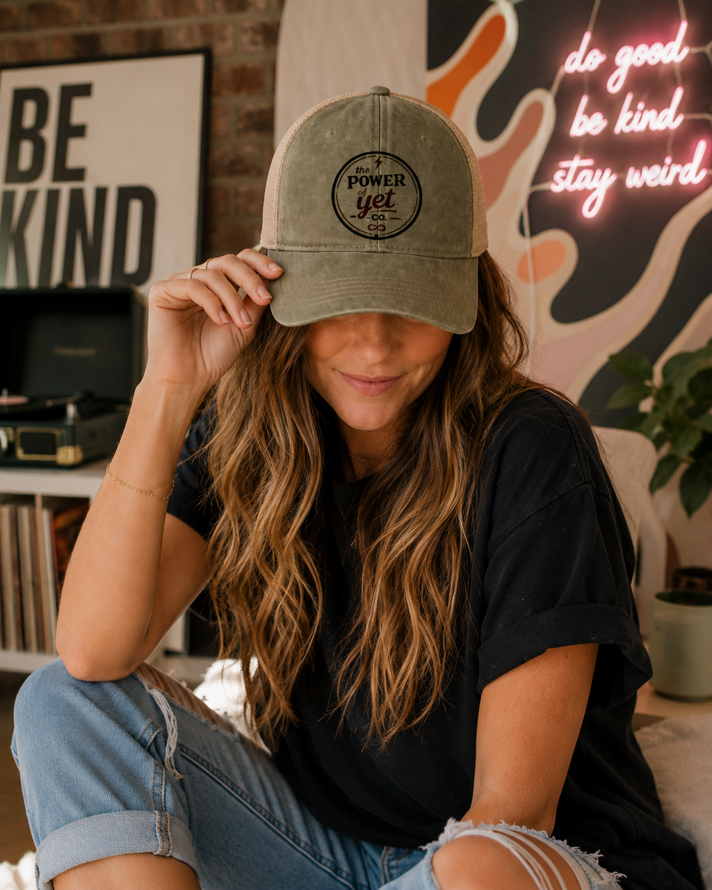 Women's Washed Mesh-Back Cap