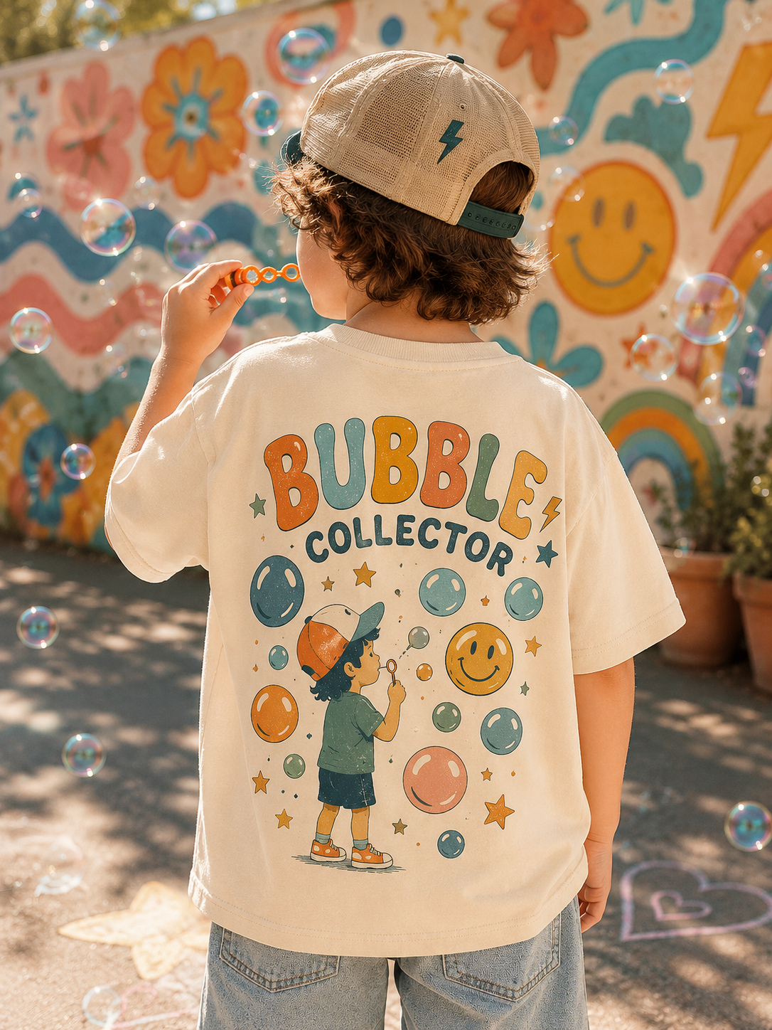 Kids T‑Shirt — "Bubble Collector" Cute Bubble Blower Tee for Kids