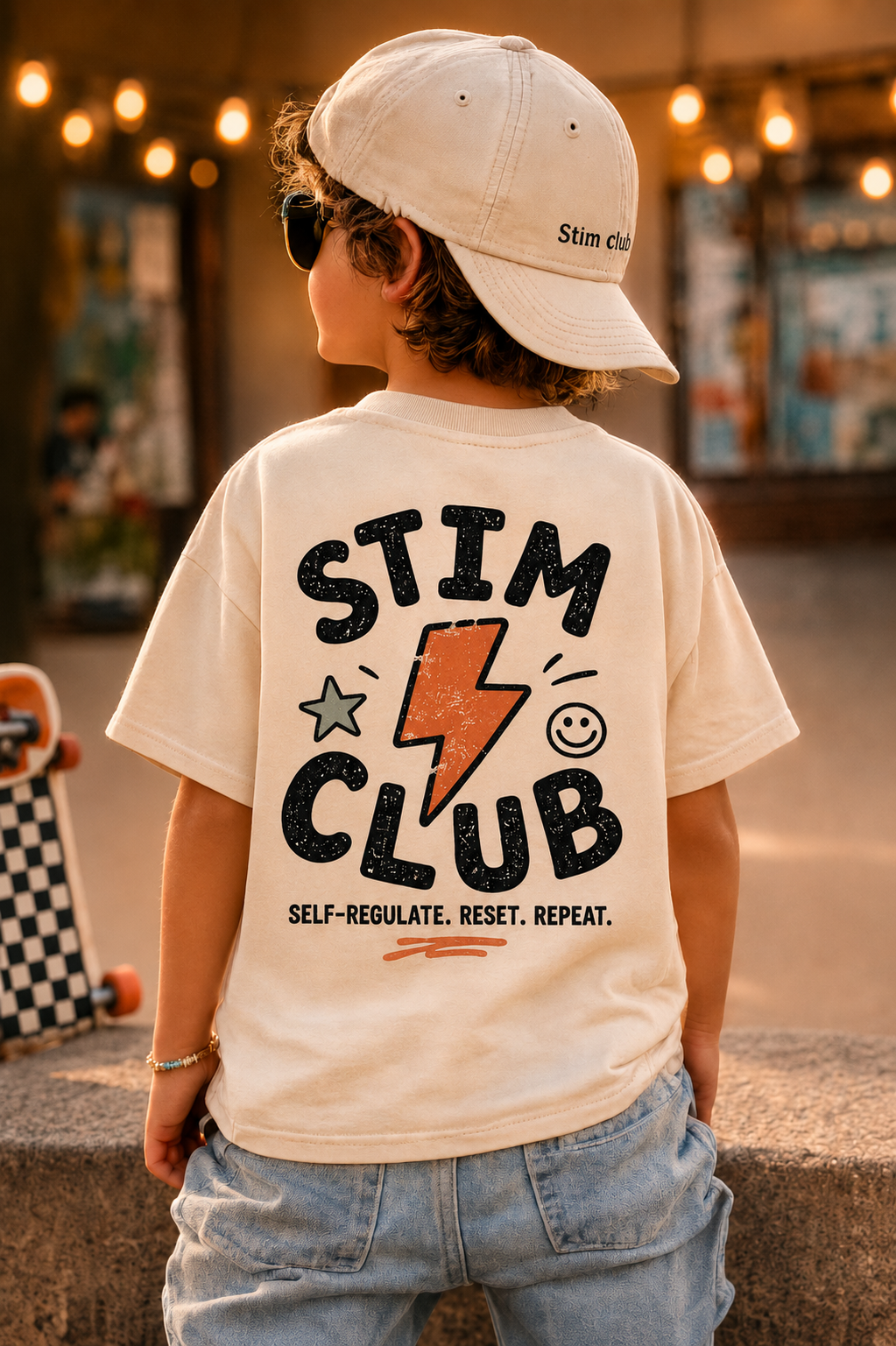 Stim Club Kids Tee — "Stim Club" Lightning Design Kids T-Shirt