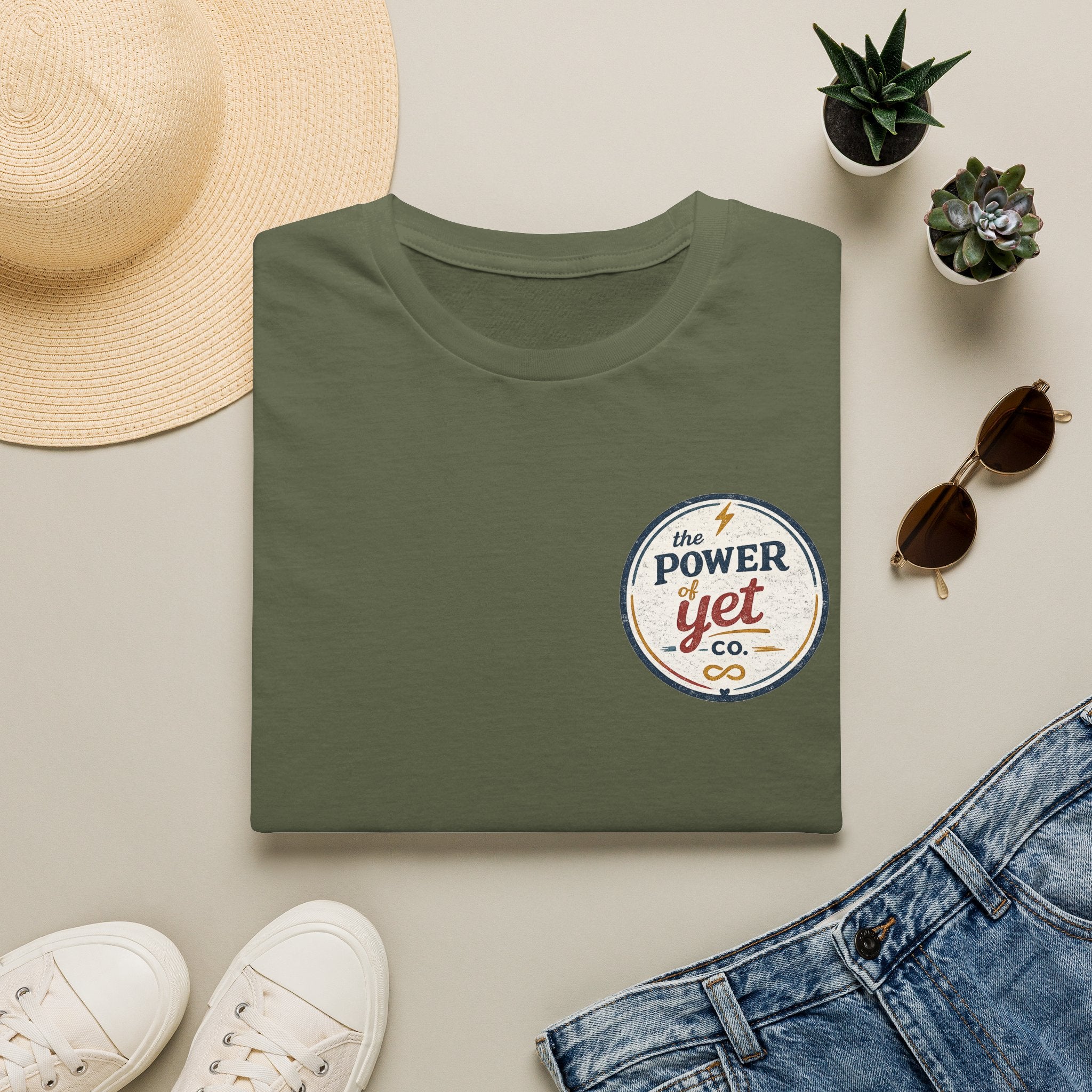 T-Shirt — The Power Yet Co. Retro Motivational Logo Tee
