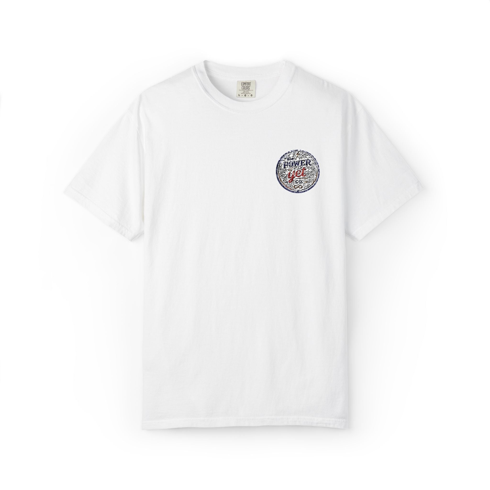 Vintage Travel Patch T-Shirt — 'I  NY' Retro Chest Logo