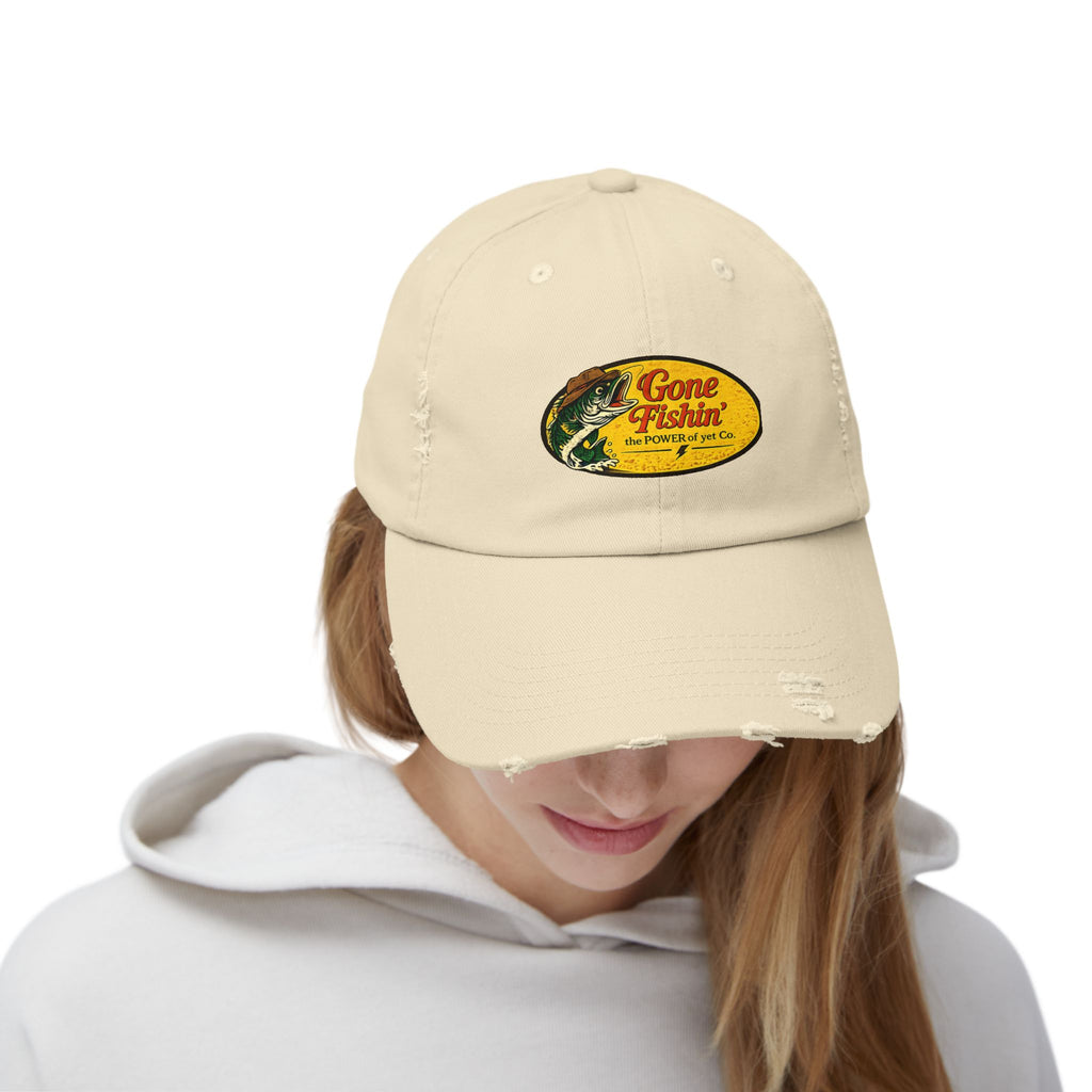 Gone Fishin' Distressed Baseball Cap – Vintage Fishing Hat