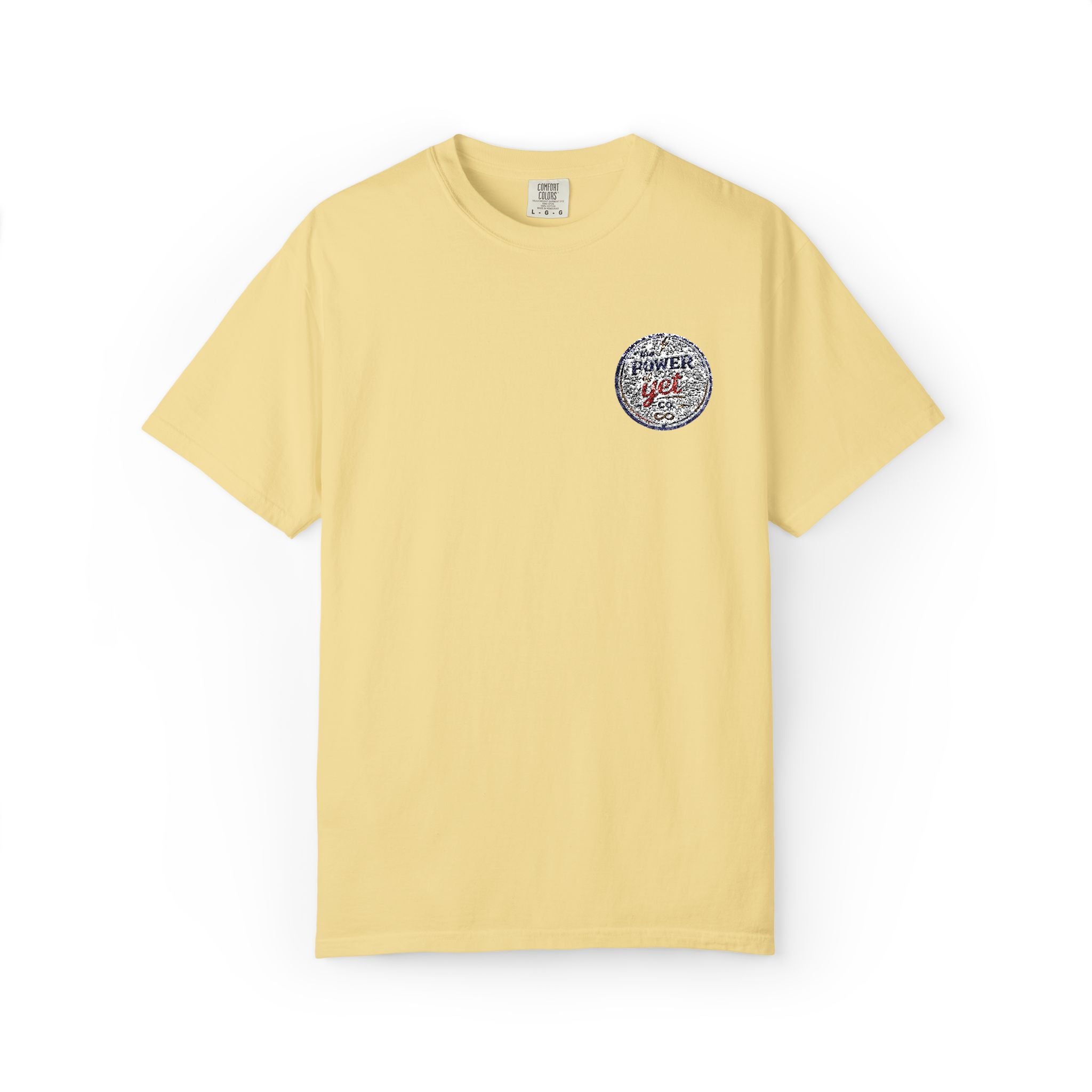 Vintage Travel Patch T-Shirt — 'I  NY' Retro Chest Logo
