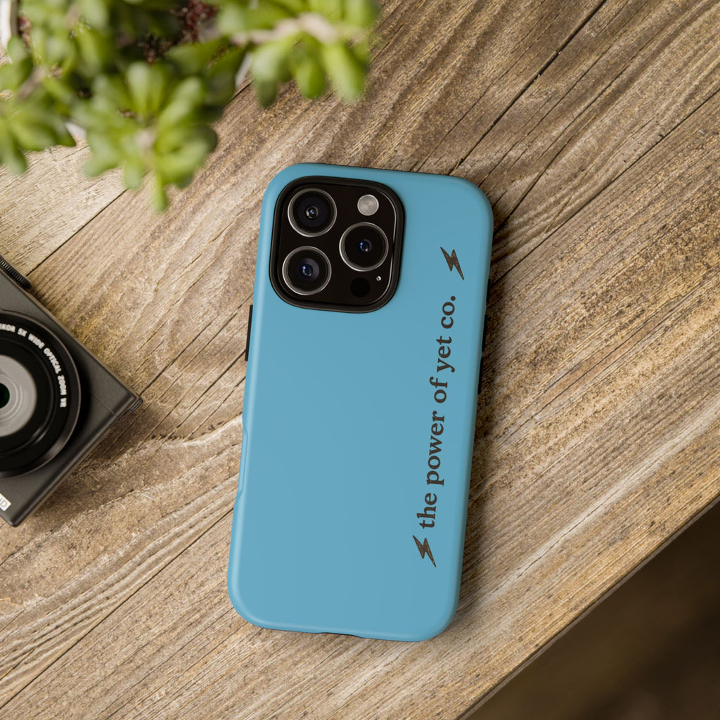 Phone Case — Blue "the power of yet co." Slim Protective Cover