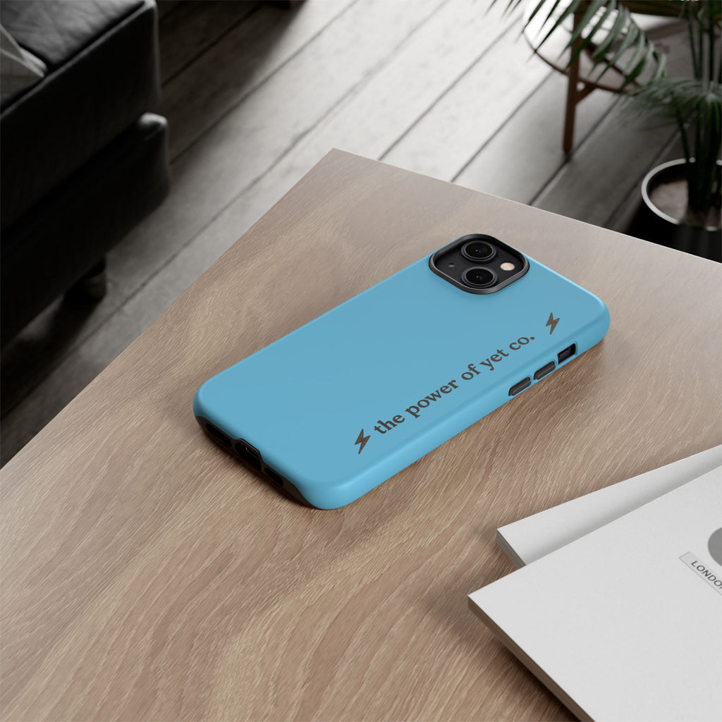 Phone Case — Blue "the power of yet co." Slim Protective Cover