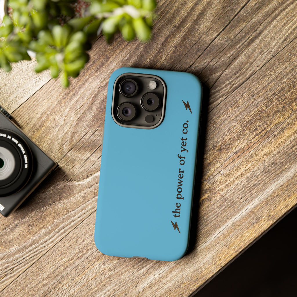 Phone Case — Blue "the power of yet co." Slim Protective Cover