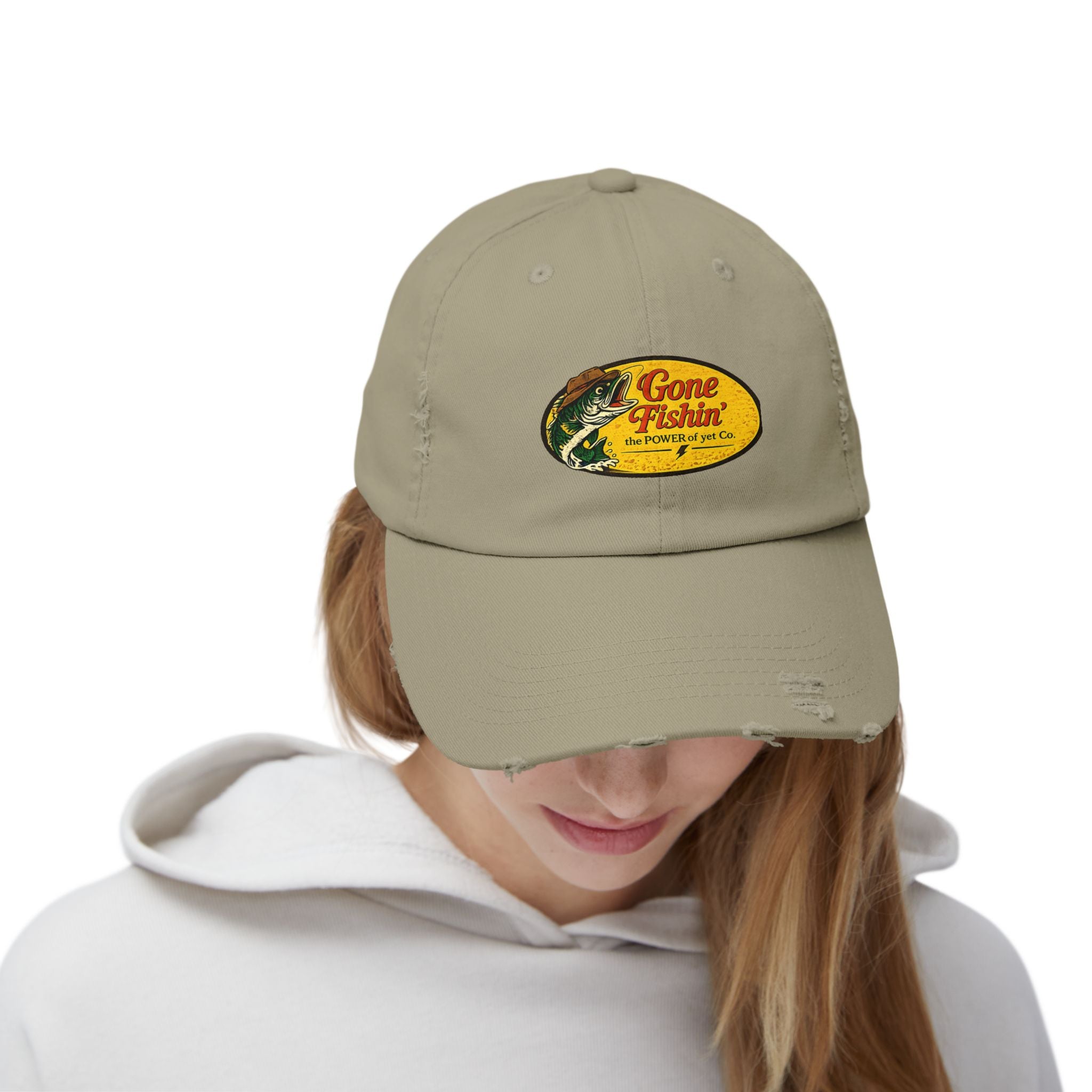Gone Fishin' Distressed Baseball Cap – Vintage Fishing Hat