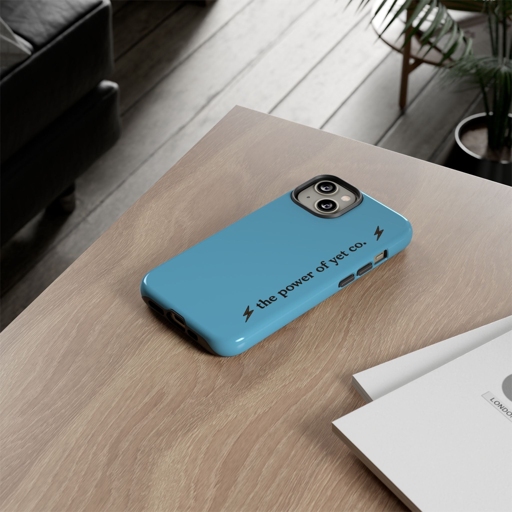 Phone Case — Blue "the power of yet co." Slim Protective Cover