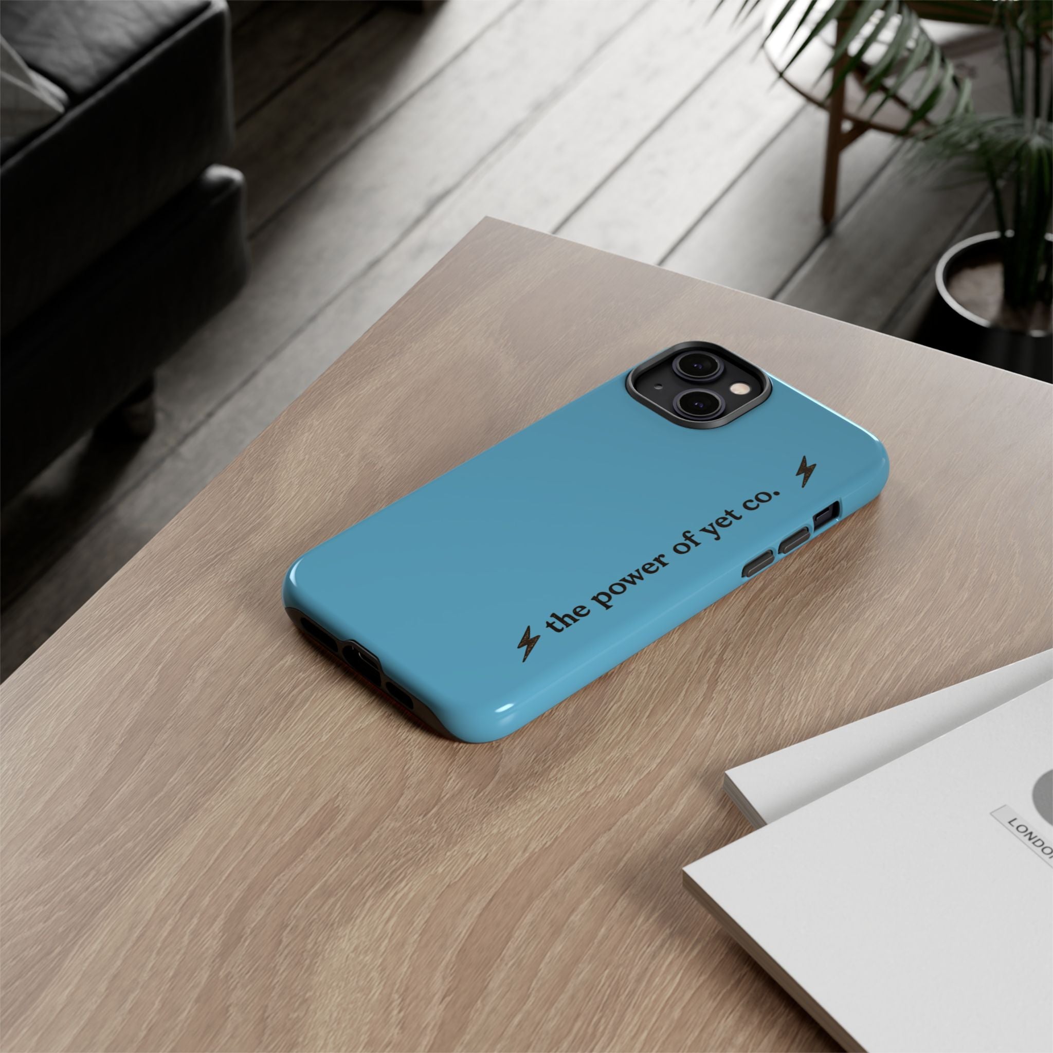 Phone Case — Blue "the power of yet co." Slim Protective Cover